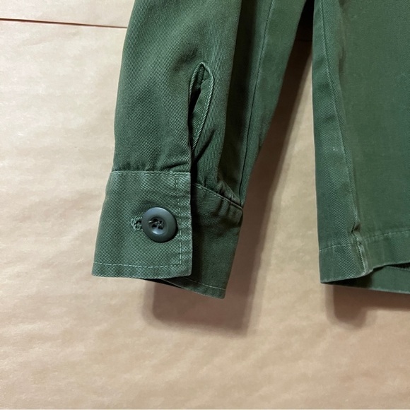 Jen's Pirate Booty x Free People Military Utility Jacket Boho Trim Green Size S - Picture 15 of 15